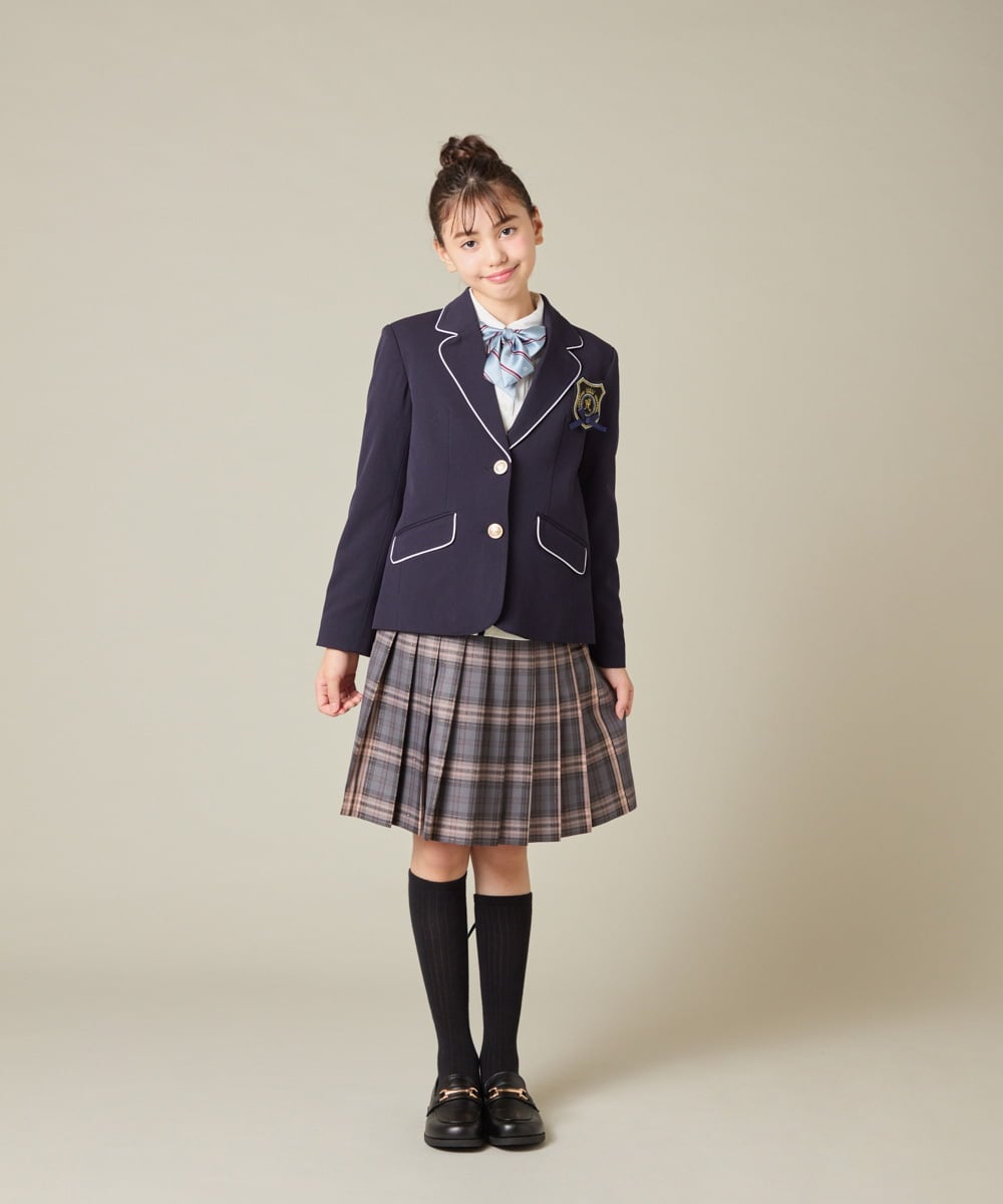 KQCBD01044 a.v.v KIDS(アー・ヴェ・ヴェ) [150-160]【2026 卒服】配色ケーブルカーディガン ホワイト