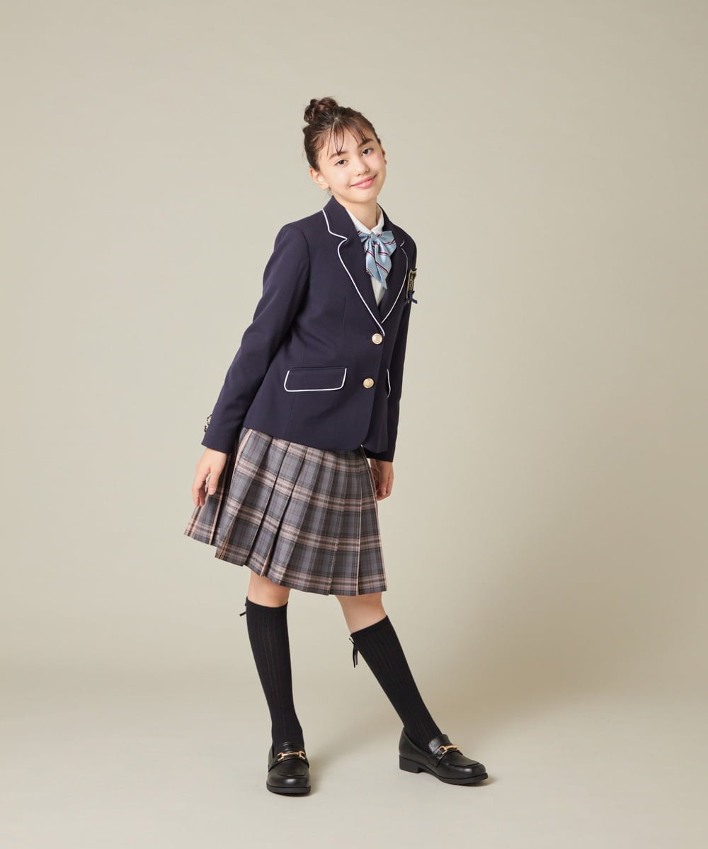 KQCBD01044 a.v.v KIDS(アー・ヴェ・ヴェ) [150-160]【2026 卒服】配色ケーブルカーディガン ホワイト