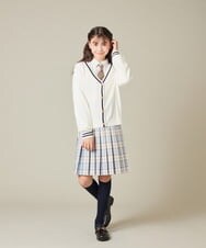 KQCBD01044 a.v.v KIDS(アー・ヴェ・ヴェ) [150-160]【2026 卒服】配色ケーブルカーディガン ホワイト