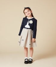 KQECA01129 a.v.v KIDS(アー・ヴェ・ヴェ) [100-130]【結婚式/セレモニー/オケージョン】フラワージャカードワンピース ベージュ