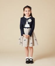 KQECA01129 a.v.v KIDS(アー・ヴェ・ヴェ) [100-130]【結婚式/セレモニー/オケージョン】フラワージャカードワンピース ベージュ