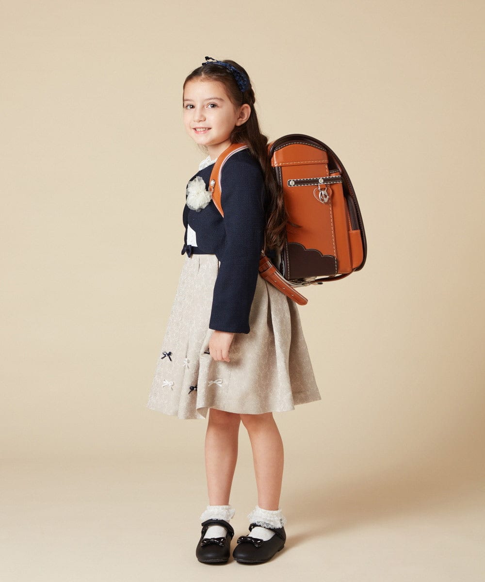 KQECA01129 a.v.v KIDS(アー・ヴェ・ヴェ) [100-130]【結婚式/セレモニー/オケージョン】フラワージャカードワンピース ベージュ