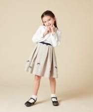 KQECA01129 a.v.v KIDS(アー・ヴェ・ヴェ) [100-130]【結婚式/セレモニー/オケージョン】フラワージャカードワンピース ベージュ