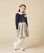 KQECA01129 a.v.v KIDS(アー・ヴェ・ヴェ) [100-130]【結婚式/セレモニー/オケージョン】フラワージャカードワンピース ベージュ