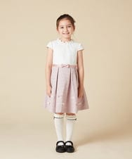 KQECA01129 a.v.v KIDS(アー・ヴェ・ヴェ) [100-130]【結婚式/セレモニー/オケージョン】フラワージャカードワンピース ベージュ