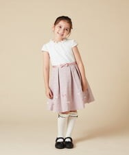 KQECA01129 a.v.v KIDS(アー・ヴェ・ヴェ) [100-130]【結婚式/セレモニー/オケージョン】フラワージャカードワンピース ベージュ
