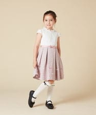 KQECA01129 a.v.v KIDS(アー・ヴェ・ヴェ) [100-130]【結婚式/セレモニー/オケージョン】フラワージャカードワンピース ベージュ