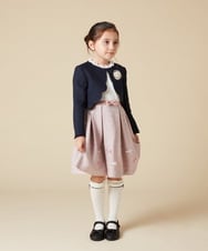KQECA01129 a.v.v KIDS(アー・ヴェ・ヴェ) [100-130]【結婚式/セレモニー/オケージョン】フラワージャカードワンピース ベージュ