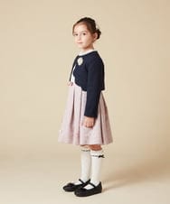 KQECA01129 a.v.v KIDS(アー・ヴェ・ヴェ) [100-130]【結婚式/セレモニー/オケージョン】フラワージャカードワンピース ベージュ