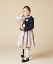 KQECA01129 a.v.v KIDS(アー・ヴェ・ヴェ) [100-130]【結婚式/セレモニー/オケージョン】フラワージャカードワンピース ベージュ