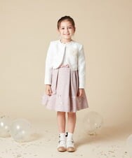 KQECA01129 a.v.v KIDS(アー・ヴェ・ヴェ) [100-130]【結婚式/セレモニー/オケージョン】フラワージャカードワンピース ベージュ