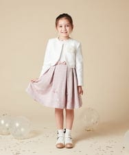 KQECA01129 a.v.v KIDS(アー・ヴェ・ヴェ) [100-130]【結婚式/セレモニー/オケージョン】フラワージャカードワンピース ベージュ