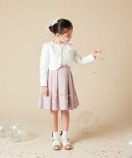 KQECA01129 a.v.v KIDS(アー・ヴェ・ヴェ) [100-130]【結婚式/セレモニー/オケージョン】フラワージャカードワンピース ベージュ