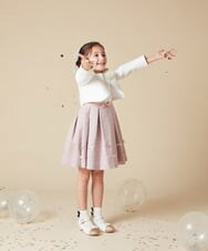 KQECA01129 a.v.v KIDS(アー・ヴェ・ヴェ) [100-130]【結婚式/セレモニー/オケージョン】フラワージャカードワンピース ベージュ