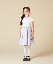 KQECA01129 a.v.v KIDS(アー・ヴェ・ヴェ) [100-130]【結婚式/セレモニー/オケージョン】フラワージャカードワンピース ベージュ