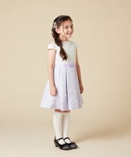 KQECA01129 a.v.v KIDS(アー・ヴェ・ヴェ) [100-130]【結婚式/セレモニー/オケージョン】フラワージャカードワンピース ベージュ