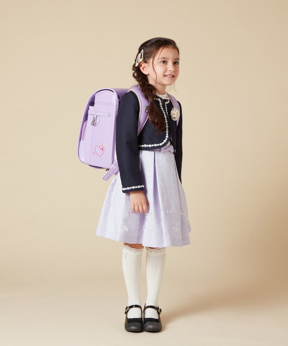 KQECA01129 a.v.v KIDS(アー・ヴェ・ヴェ) [100-130]【結婚式/セレモニー/オケージョン】フラワージャカードワンピース ベージュ