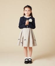 KQECA01129 a.v.v KIDS(アー・ヴェ・ヴェ) [100-130]【結婚式/セレモニー/オケージョン】フラワージャカードワンピース ベージュ