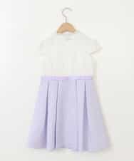 KQECA01129 a.v.v KIDS(アー・ヴェ・ヴェ) [100-130]【結婚式/セレモニー/オケージョン】フラワージャカードワンピース ラベンダー