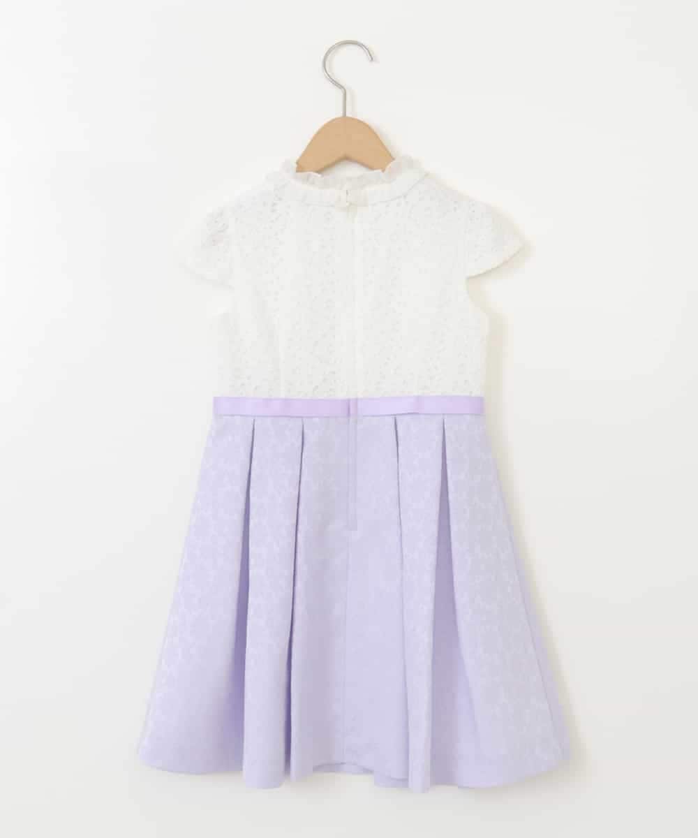 KQECA01129 a.v.v KIDS(アー・ヴェ・ヴェ) [100-130]【結婚式/セレモニー/オケージョン】フラワージャカードワンピース ラベンダー