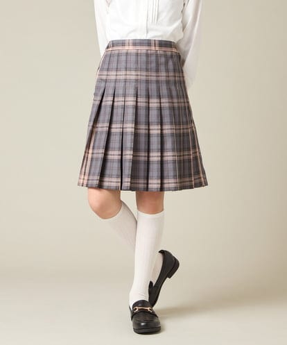 KQHBD01059  [150-160]【2026 卒服】ラメチェックプリーツスカート