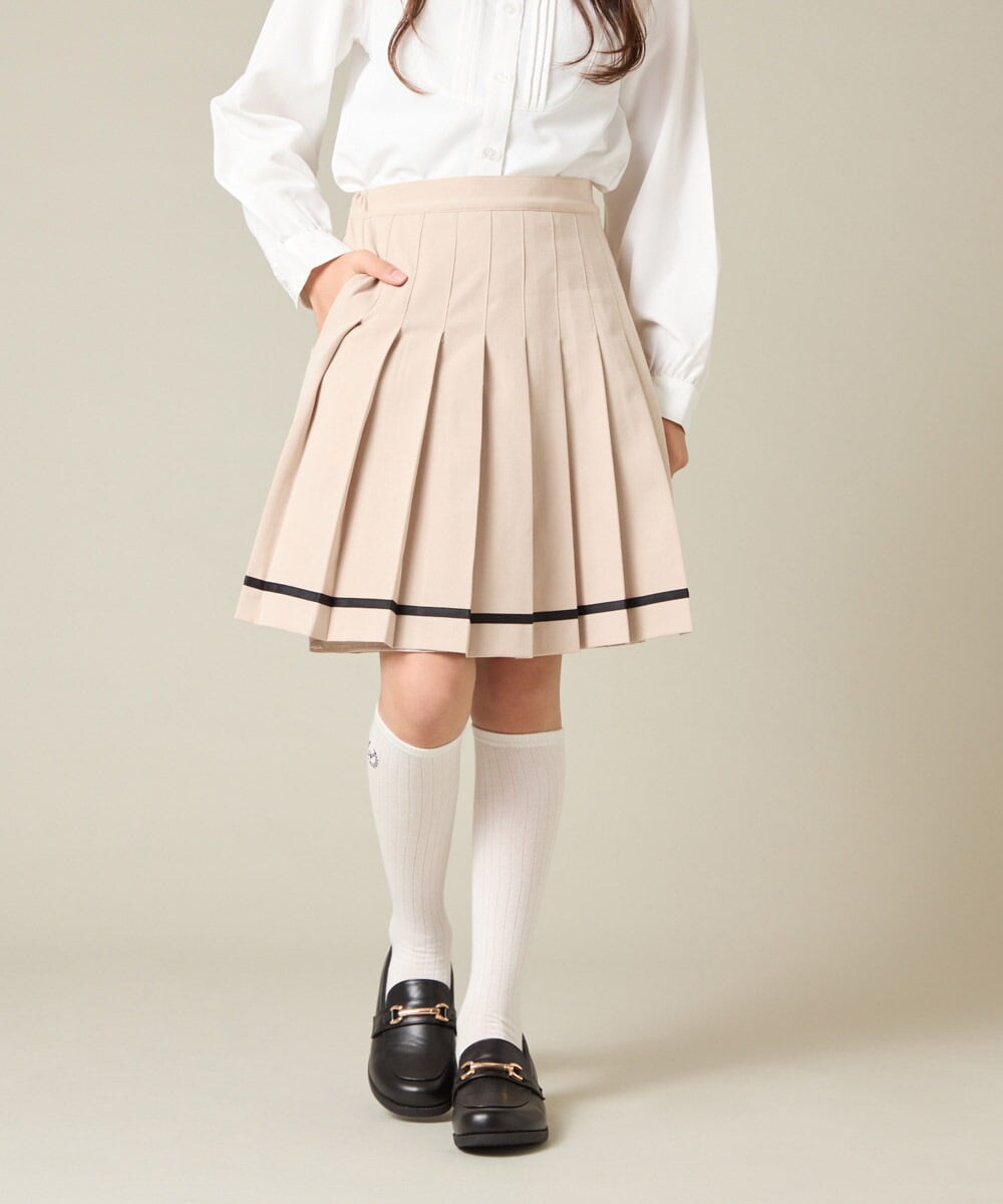 KQHBD02059 a.v.v KIDS(アー・ヴェ・ヴェ) [150-160]【2026 卒服】ラインプリーツスカート ベージュ