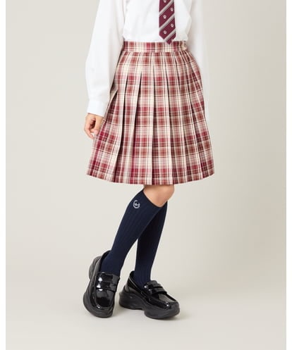 KQHBG01059  [150-160]卒服チェックプリーツスカート