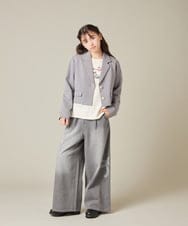 KQJBD02099 a.v.v KIDS(アー・ヴェ・ヴェ) [150-160]【2026 卒服/人気NO.1】【エンブレム付き】ショートテーラードジャケット ライトグレー(チェック柄)