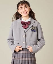 KQJBD02099 a.v.v KIDS(アー・ヴェ・ヴェ) [150-160]【2026 卒服/人気NO.1】【エンブレム付き】ショートテーラードジャケット ライトグレー(チェック柄)