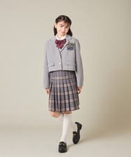 KQJBD02099 a.v.v KIDS(アー・ヴェ・ヴェ) [150-160]【2026 卒服/人気NO.1】【エンブレム付き】ショートテーラードジャケット ライトグレー(チェック柄)