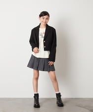 KQJBD02099 a.v.v KIDS(アー・ヴェ・ヴェ) [150-160]【2026 卒服/人気NO.1】【エンブレム付き】ショートテーラードジャケット ライトグレー(チェック柄)