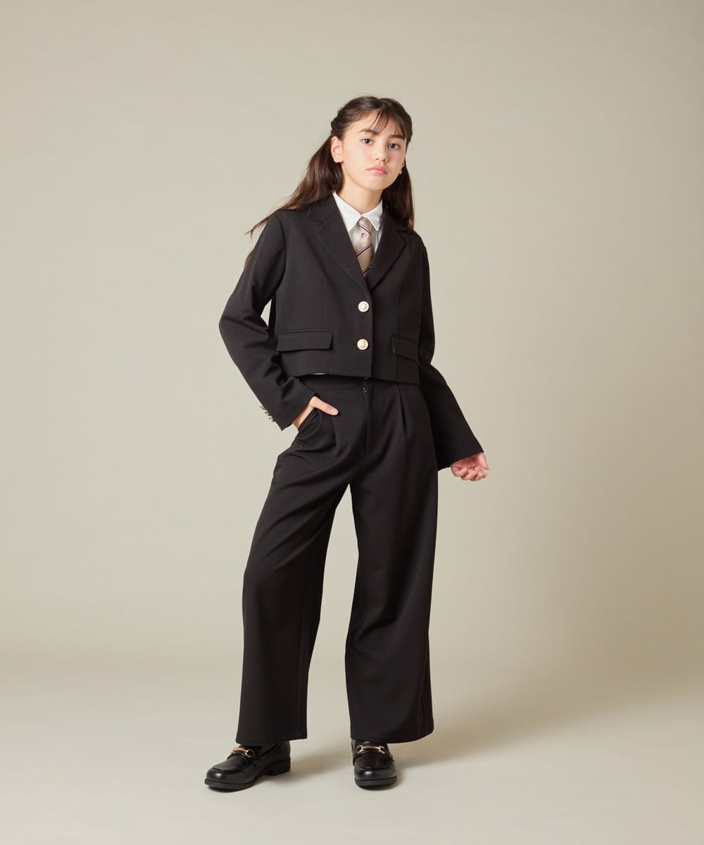 KQJBD02099 a.v.v KIDS(アー・ヴェ・ヴェ) [150-160]【2026 卒服/人気NO.1】【エンブレム付き】ショートテーラードジャケット ライトグレー(チェック柄)