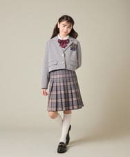 KQJBD02099 a.v.v KIDS(アー・ヴェ・ヴェ) [150-160]【2026 卒服/人気NO.1】【エンブレム付き】ショートテーラードジャケット ライトグレー(チェック柄)