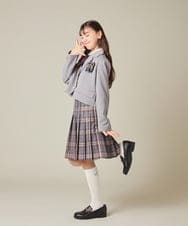 KQJBD02099 a.v.v KIDS(アー・ヴェ・ヴェ) [150-160]【2026 卒服/人気NO.1】【エンブレム付き】ショートテーラードジャケット ライトグレー(チェック柄)