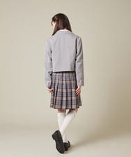 KQJBD02099 a.v.v KIDS(アー・ヴェ・ヴェ) [150-160]【2026 卒服/人気NO.1】【エンブレム付き】ショートテーラードジャケット ライトグレー(チェック柄)