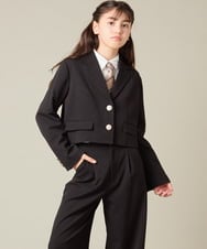 KQJBD02099 a.v.v KIDS(アー・ヴェ・ヴェ) [150-160]【2026 卒服/人気NO.1】【エンブレム付き】ショートテーラードジャケット ブラック