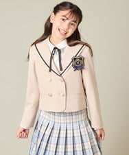 KQJBD04099 a.v.v KIDS(アー・ヴェ・ヴェ) [150-160]【2026 卒服】【エンブレム付き】配色セーラーカラージャケット ベージュ