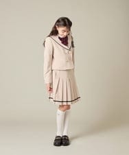 KQJBD04099 a.v.v KIDS(アー・ヴェ・ヴェ) [150-160]【2026 卒服】【エンブレム付き】配色セーラーカラージャケット ベージュ