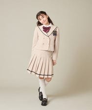 KQJBD04099 a.v.v KIDS(アー・ヴェ・ヴェ) [150-160]【2026 卒服】【エンブレム付き】配色セーラーカラージャケット ベージュ