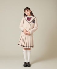 KQJBD04099 a.v.v KIDS(アー・ヴェ・ヴェ) [150-160]【2026 卒服】【エンブレム付き】配色セーラーカラージャケット ベージュ