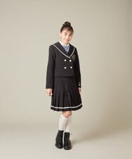 KQJBD04099 a.v.v KIDS(アー・ヴェ・ヴェ) [150-160]【2026 卒服】【エンブレム付き】配色セーラーカラージャケット ベージュ