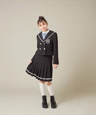 KQJBD04099 a.v.v KIDS(アー・ヴェ・ヴェ) [150-160]【2026 卒服】【エンブレム付き】配色セーラーカラージャケット ベージュ