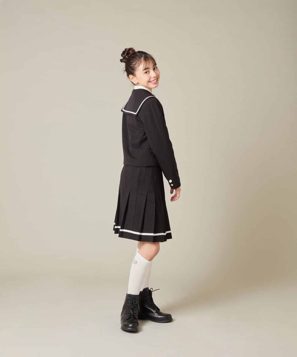 KQJBD04099 a.v.v KIDS(アー・ヴェ・ヴェ) [150-160]【2026 卒服】【エンブレム付き】配色セーラーカラージャケット ベージュ