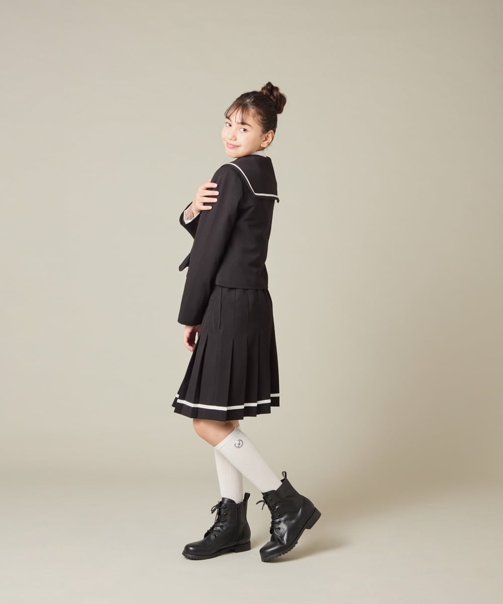 KQJBD04099 a.v.v KIDS(アー・ヴェ・ヴェ) [150-160]【2026 卒服】【エンブレム付き】配色セーラーカラージャケット ベージュ