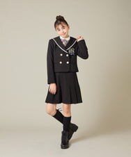 KQJBD04099 a.v.v KIDS(アー・ヴェ・ヴェ) [150-160]【2026 卒服】【エンブレム付き】配色セーラーカラージャケット ベージュ