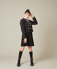KQJBD04099 a.v.v KIDS(アー・ヴェ・ヴェ) [150-160]【2026 卒服】【エンブレム付き】配色セーラーカラージャケット ベージュ