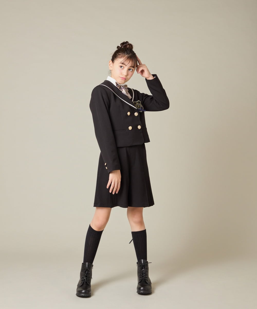 KQJBD04099 a.v.v KIDS(アー・ヴェ・ヴェ) [150-160]【2026 卒服】【エンブレム付き】配色セーラーカラージャケット ベージュ