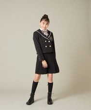 KQJBD04099 a.v.v KIDS(アー・ヴェ・ヴェ) [150-160]【2026 卒服】【エンブレム付き】配色セーラーカラージャケット ベージュ