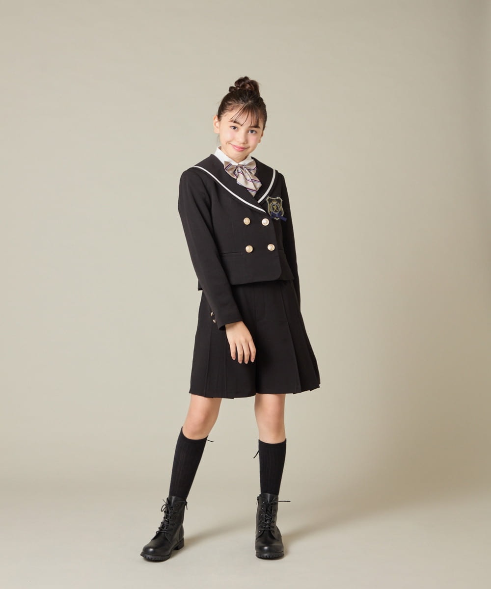 KQJBD04099 a.v.v KIDS(アー・ヴェ・ヴェ) [150-160]【2026 卒服】【エンブレム付き】配色セーラーカラージャケット ベージュ
