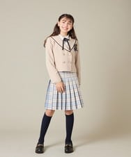 KQJBD04099 a.v.v KIDS(アー・ヴェ・ヴェ) [150-160]【2026 卒服】【エンブレム付き】配色セーラーカラージャケット ベージュ